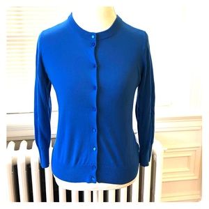 JCREW: Claire Cardigan COLOR: Cobalt; 3/4” Sleeves